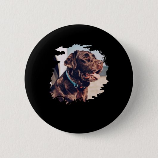 Pets Simple Modern Cool Tygraphy Name And Photo  Ronde Button 5,7 Cm (Voorkant)