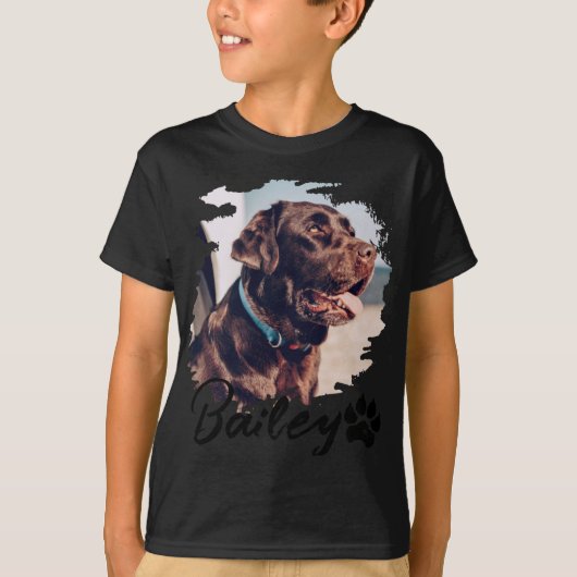 Pets Simple Modern Cool Tygraphy Name And Photo T T-shirt (Voorkant)
