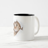 Pet's Simple Modern Cool Typografie Foto Tweekleurige Koffiemok (Voorkant rechts)