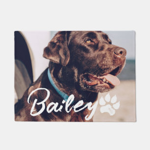 Pet's Simple Modern Cool Typografie Naam en foto Deurmat