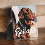 Pet's Simple Modern Cool Typografie Naam en foto Fotoplaat<br><div class="desc">Dit eenvoudige en moderne ontwerp is samengesteld uit moderne eenvoudige speelse scripttypografie. Voeg aangepaste huisdierenfoto toe.</div>