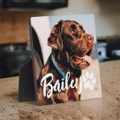 Pet's Simple Modern Cool Typografie Naam en foto Fotoplaat