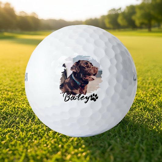 Pet's Simple Modern Cool Typografie Naam en foto Golfballen