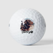 Pet's Simple Modern Cool Typografie Naam en foto Golfballen (Voorkant)
