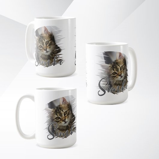 Pet's Simple Modern Cool Typografie Naam en foto Koffiemok