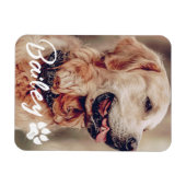 Pet's Simple Modern Cool Typografie Naam en foto Magneet (Horizontaal)