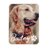 Pet's Simple Modern Cool Typografie Naam en foto Magneet (Verticaal)