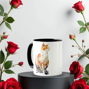 Pet's Simple Modern Cool Typografie Naam en foto Mok
