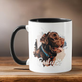 Pet's Simple Modern Cool Typografie Naam en foto Mok