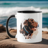 Pet's Simple Modern Cool Typografie Naam en foto Mok