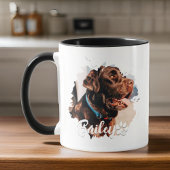 Pet's Simple Modern Cool Typografie Naam en foto Mok