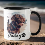 Pet's Simple Modern Cool Typografie Naam en foto Mok<br><div class="desc">Dit eenvoudige en moderne ontwerp is samengesteld uit moderne eenvoudige speelse scripttypografie. Voeg aangepaste huisdierenfoto toe.</div>