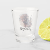 Pet's Simple Modern Cool Typografie Naam en foto Shot Glas (Achterkant)
