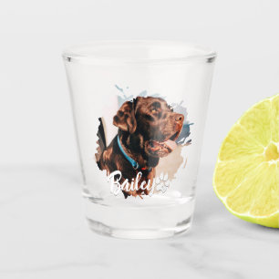 Pet's Simple Modern Cool Typografie Naam en foto Shot Glas