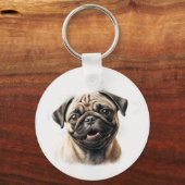 Pet's Simple Modern Cool Typografie Naam en foto Sleutelhanger (Voorkant)