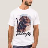 Pet's Simple Modern Cool Typografie Naam en foto T-shirt (Voorkant)
