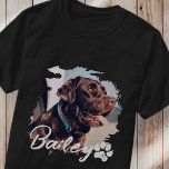 Pet's Simple Modern Cool Typografie Naam en foto T-shirt<br><div class="desc">Dit eenvoudige en moderne ontwerp is samengesteld uit moderne eenvoudige speelse scripttypografie. Voeg aangepaste huisdierenfoto toe.</div>