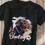 Pet's Simple Modern Cool Typografie Naam en foto T-shirt<br><div class="desc">Dit eenvoudige en moderne ontwerp is samengesteld uit moderne eenvoudige speelse scripttypografie. Voeg aangepaste huisdierenfoto toe.</div>