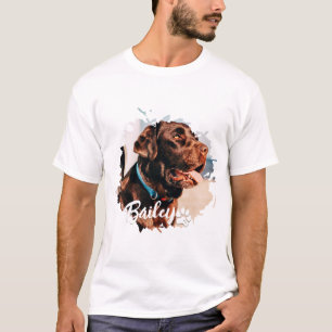 Pet's Simple Modern Cool Typografie Naam en foto T-shirt