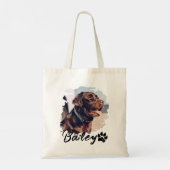 Pet's Simple Modern Cool Typografie Naam en foto Tote Bag (Achterkant)
