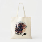 Pet's Simple Modern Cool Typografie Naam en foto Tote Bag (Voorkant)