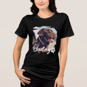 Pet's Simple Modern Cool Typografie Naam en foto Tri-Blend Shirt (Voorkant)