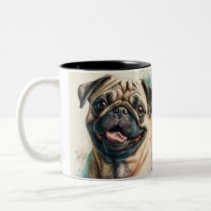 Pet's Simple Modern Cool Typografie Naam en foto Tweekleurige Koffiemok