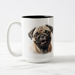Pet's Simple Modern Cool Typografie Naam en foto Tweekleurige Koffiemok