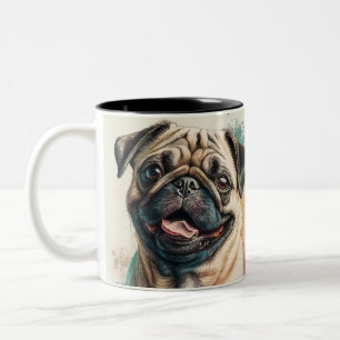 Pet's Simple Modern Cool Typografie Naam en foto Tweekleurige Koffiemok