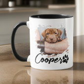 Pet's Simple Modern Cool Typografie Naam Twee Foto Mok