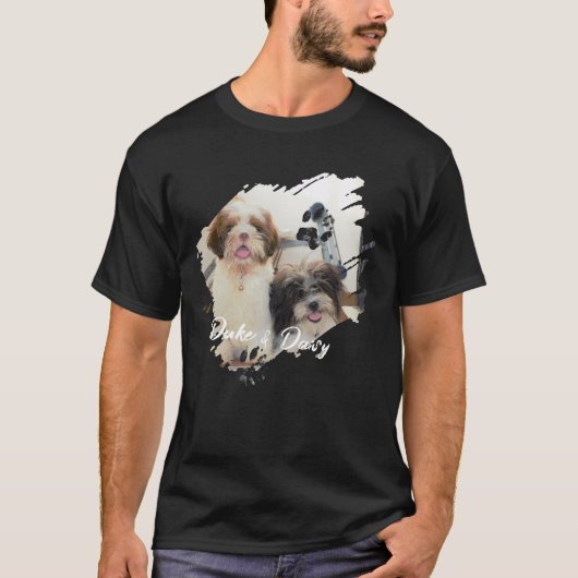 Pet's Simple Modern Cool Typography Name and Photo T-shirt (Voorkant)