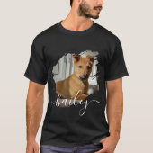 Pet's Simple Modern Cool Typography Name and Photo T-shirt (Voorkant)