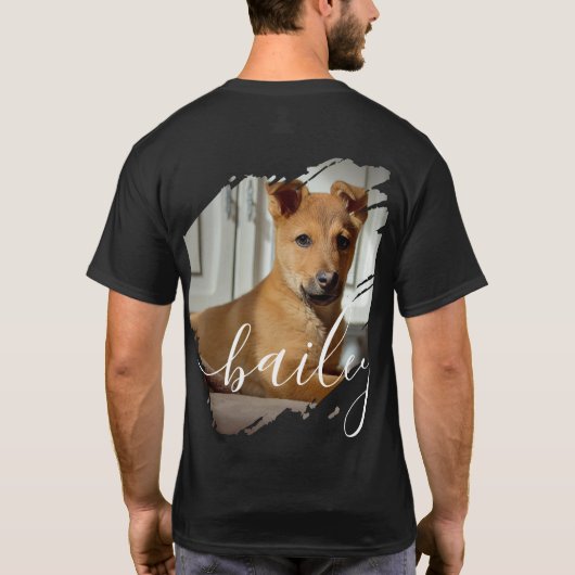 Pet's Simple Modern Cool Typography Name and Photo T-shirt (Achterkant)