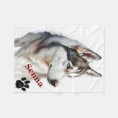 Pet's Simple Modern Cool Typography Name Fleece Deken (Voorkant (Horizontaal))