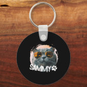 Pets Simple Modern Nge Cool Name And Photo  Sleutelhanger (Voorkant)