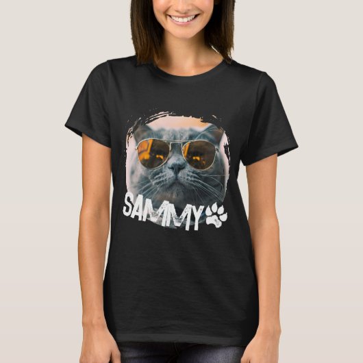 Pets Simple Modern Nge Cool Name And Photo T Shirt (Voorkant)