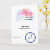 Pet's Tribute to Owner Gedicht Gevouwen Kaart. Kaart (Gele Bloem)