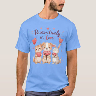 Pets with Love Flowers Paws itively in Love vintag T-shirt