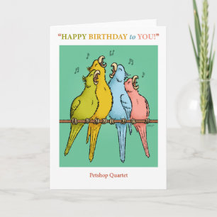 Petshop Kwartet Birthday Card Kaart
