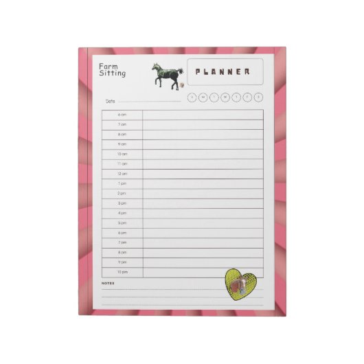 petsitter dagelijkse planner notitieblok (Linkerzijde)