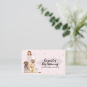 PetSitter hond veterinaire Cartoon Visitekaartje (Staand voorkant)