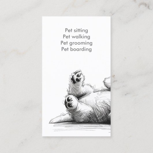 Petsitter Pet Minder Dieren Honden Visitekaartje (Achterkant)