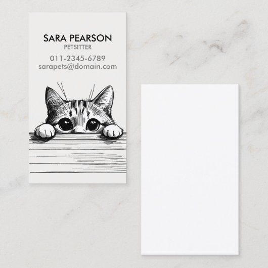 Petsitter Pet Minder Dieren Katten Visitekaartje (Voorkant / Achterkant)