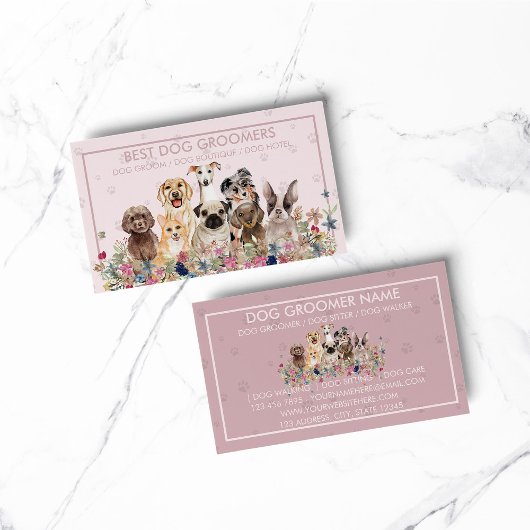 PetSitter veterinary roze omgezette poten Visitekaartje