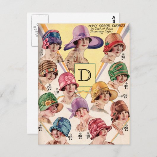 Petten Aangepaste monogram briefkaarten (Voorkant / Achterkant)