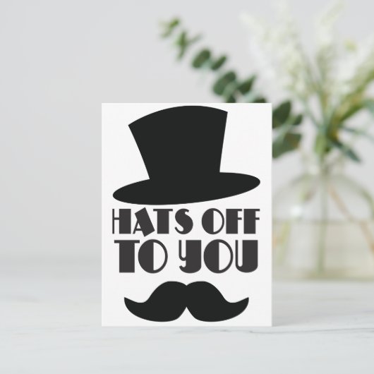 PETTEN af naar jou! met Top hoed en snor Briefkaart (Staand voorkant)