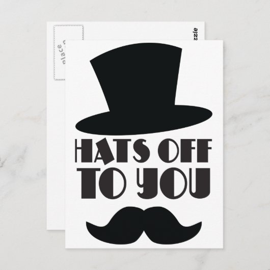 PETTEN af naar jou! met Top hoed en snor Briefkaart (Voorkant / Achterkant)