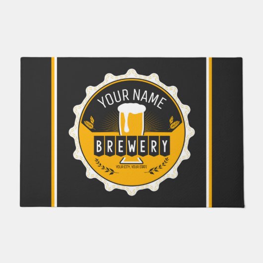 Petten bast brouwerijbier deurmat (Voorkant)