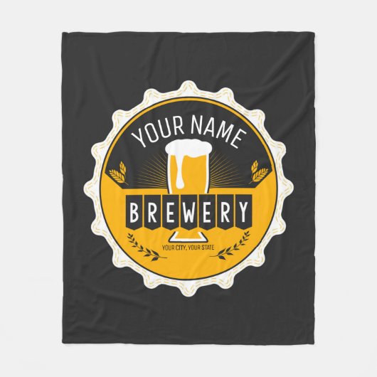 Petten bast brouwerijbier fleece deken (Voorkant)