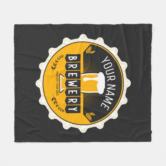 Petten bast brouwerijbier fleece deken (Voorkant (Horizontaal))